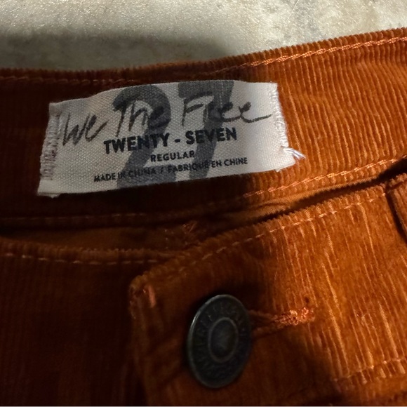 Free People We The People Rust Corduroy Skinny Jeans Size 27 High Rise Cropped - Picture 4 of 9